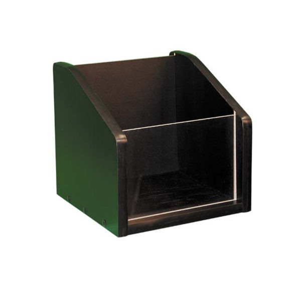 small black wooden magazine holder for countertops
