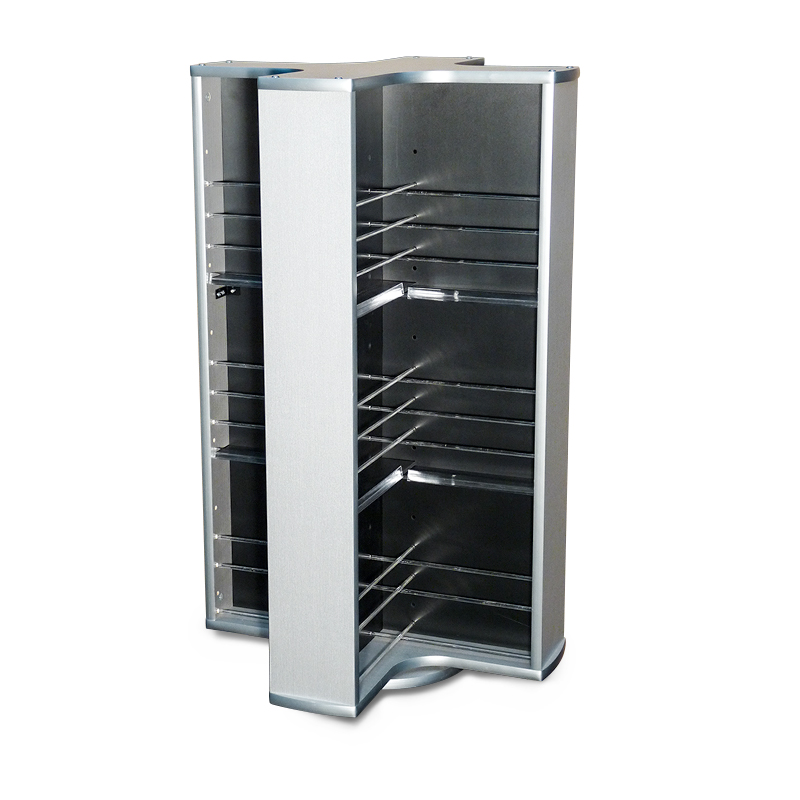 large_counter_top_spinning_literature_rack_silver_wood Great Display Company