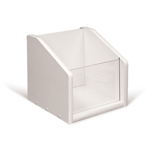 small white wooden magazine holder for countertops